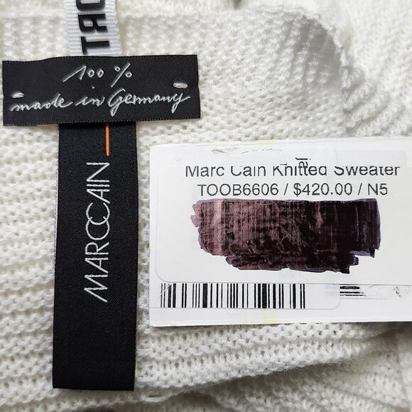Marc Cain Women's White/Tan Knitted Sweater Cardigan Size 10 - Picture 3 of 6